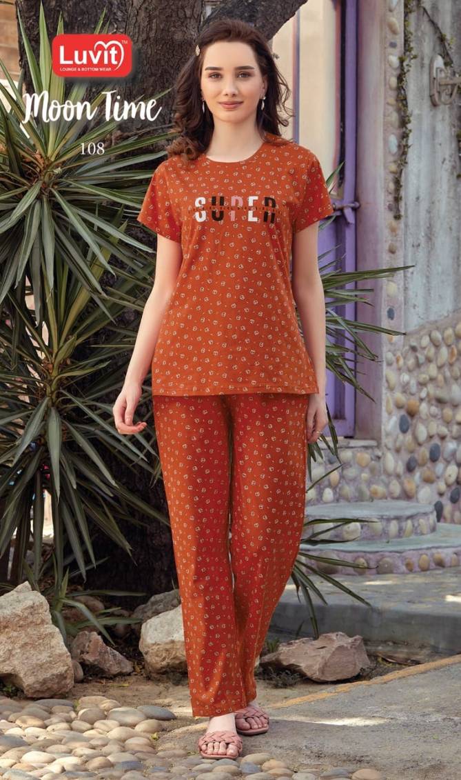 Luvit Moon Time Night Wear Fancy Cotton Printed Night Suits Collection